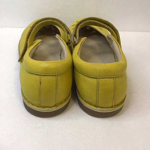MINI BODEN Yellow Leather Mary Jane Flats with Perforated Detail 39 - Picture 3 of 6